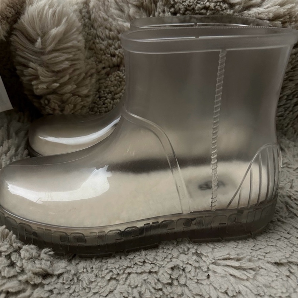 UGG Gray Winter Rain Boots Ankle Height Waterproof